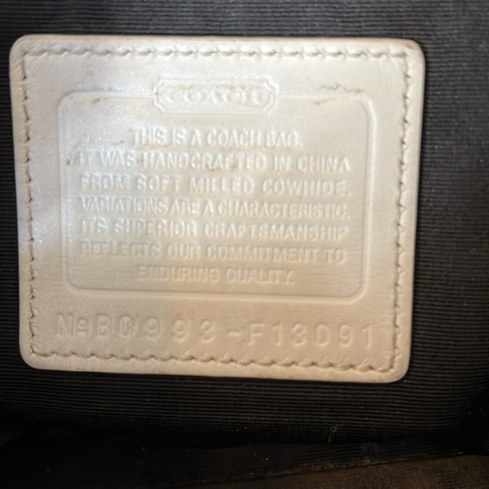 Coach Hamilton pebbled leather satchel white espresso brown - Picture 9 of 9